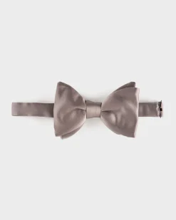 Silver Silk Bow Tie