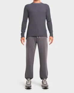 Slate Grey Cotton Waffle Sweater