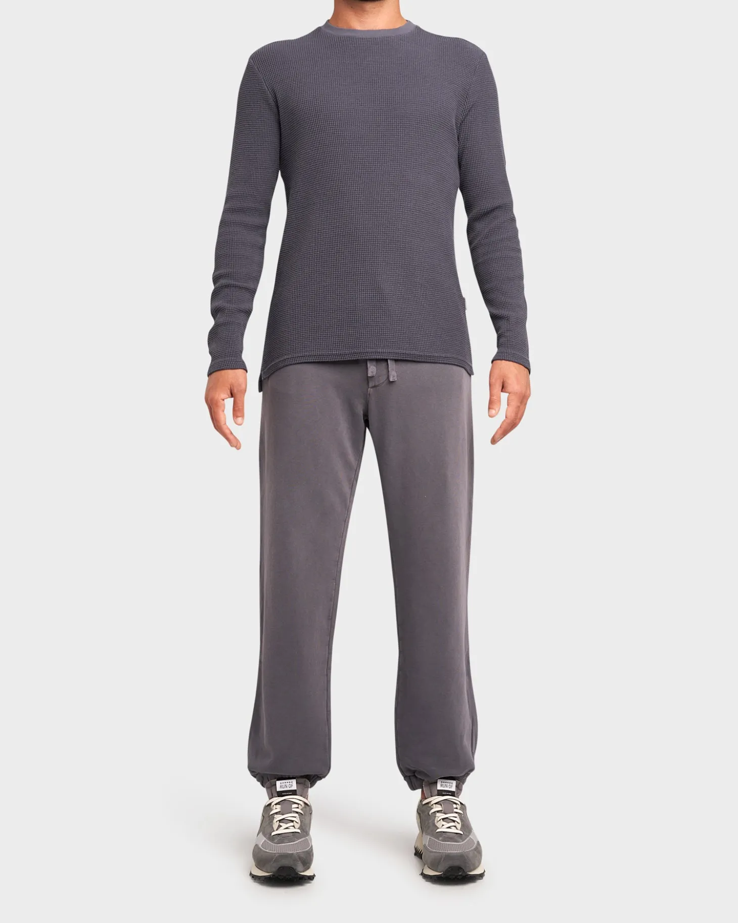 Slate Grey Cotton Waffle Sweater