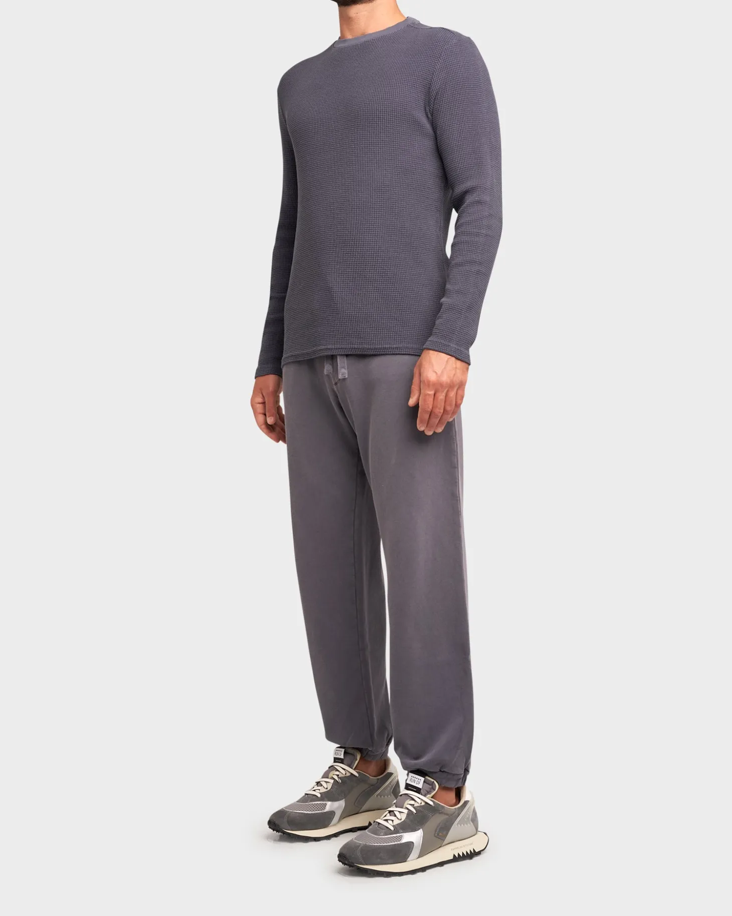 Slate Grey Cotton Waffle Sweater