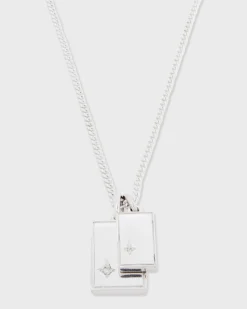 Sterling Silver Gudo Rectangular Necklace