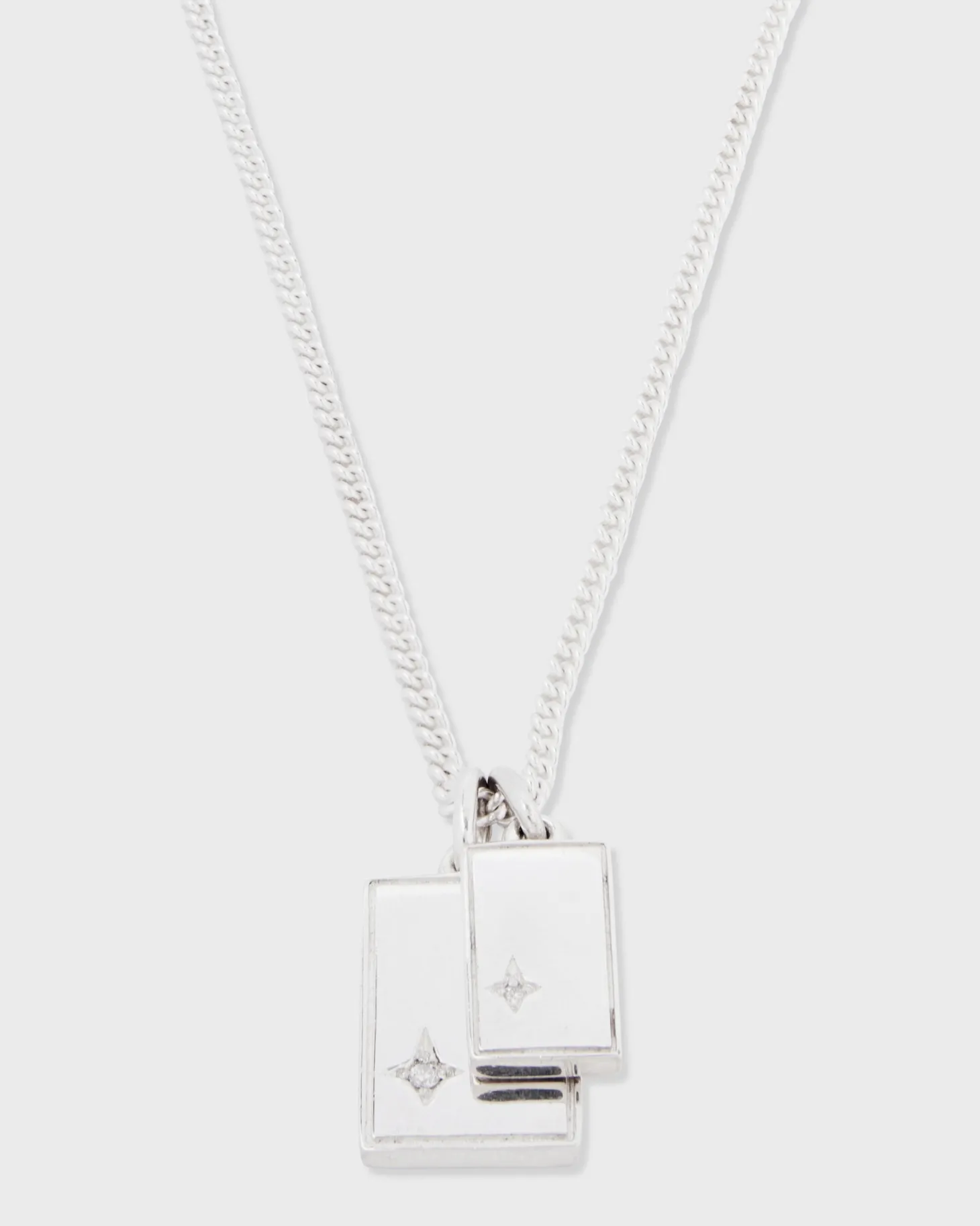 Sterling Silver Gudo Rectangular Necklace