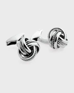 Sterling Silver Royal Cable Knot Cufflinks