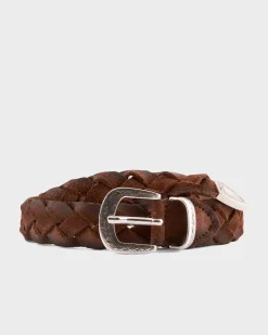 Tan Handpainted Treccia Woven Antiqued Belt