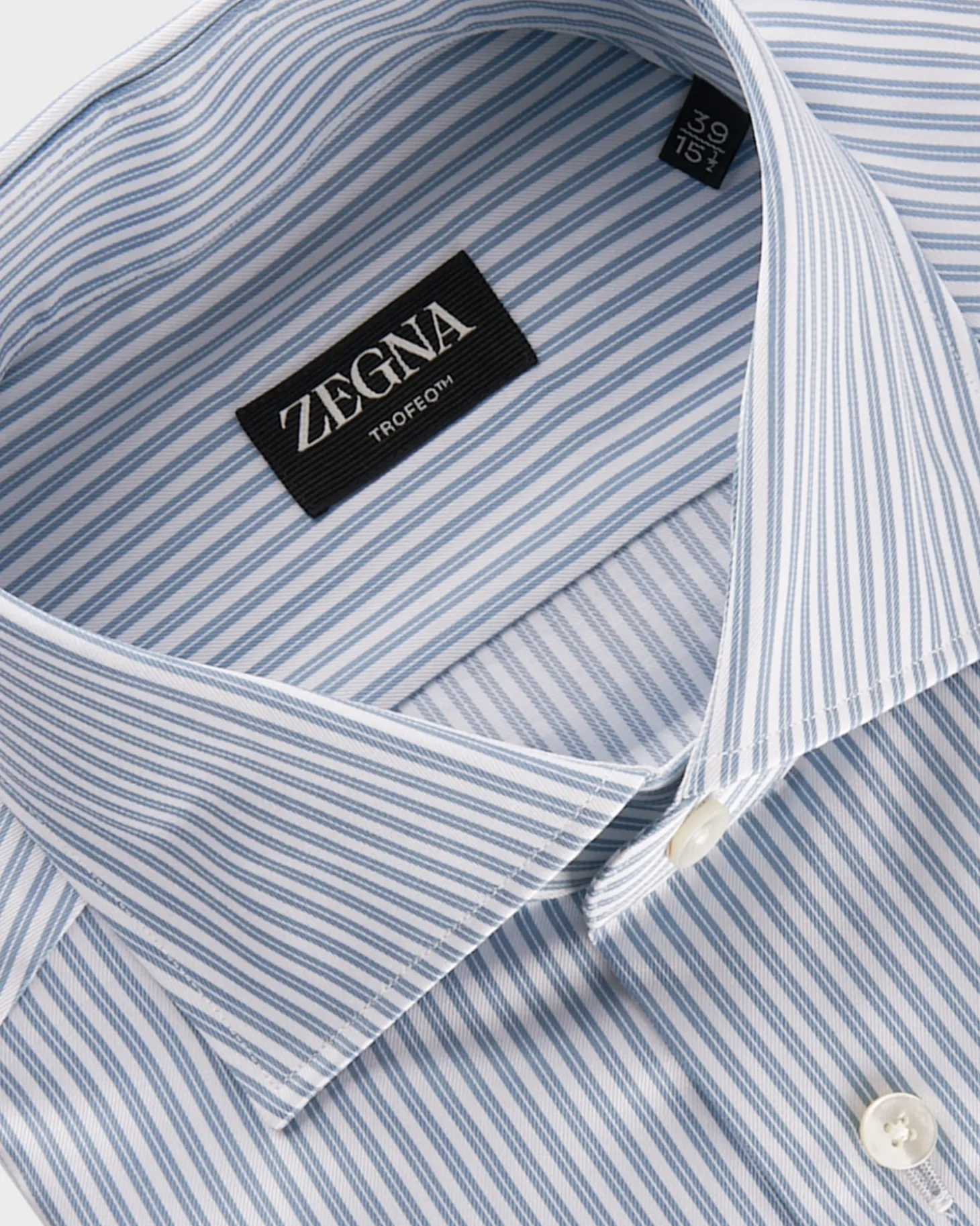 Teal And White Stripe Trofeo Cotton French Cuff Shirt
