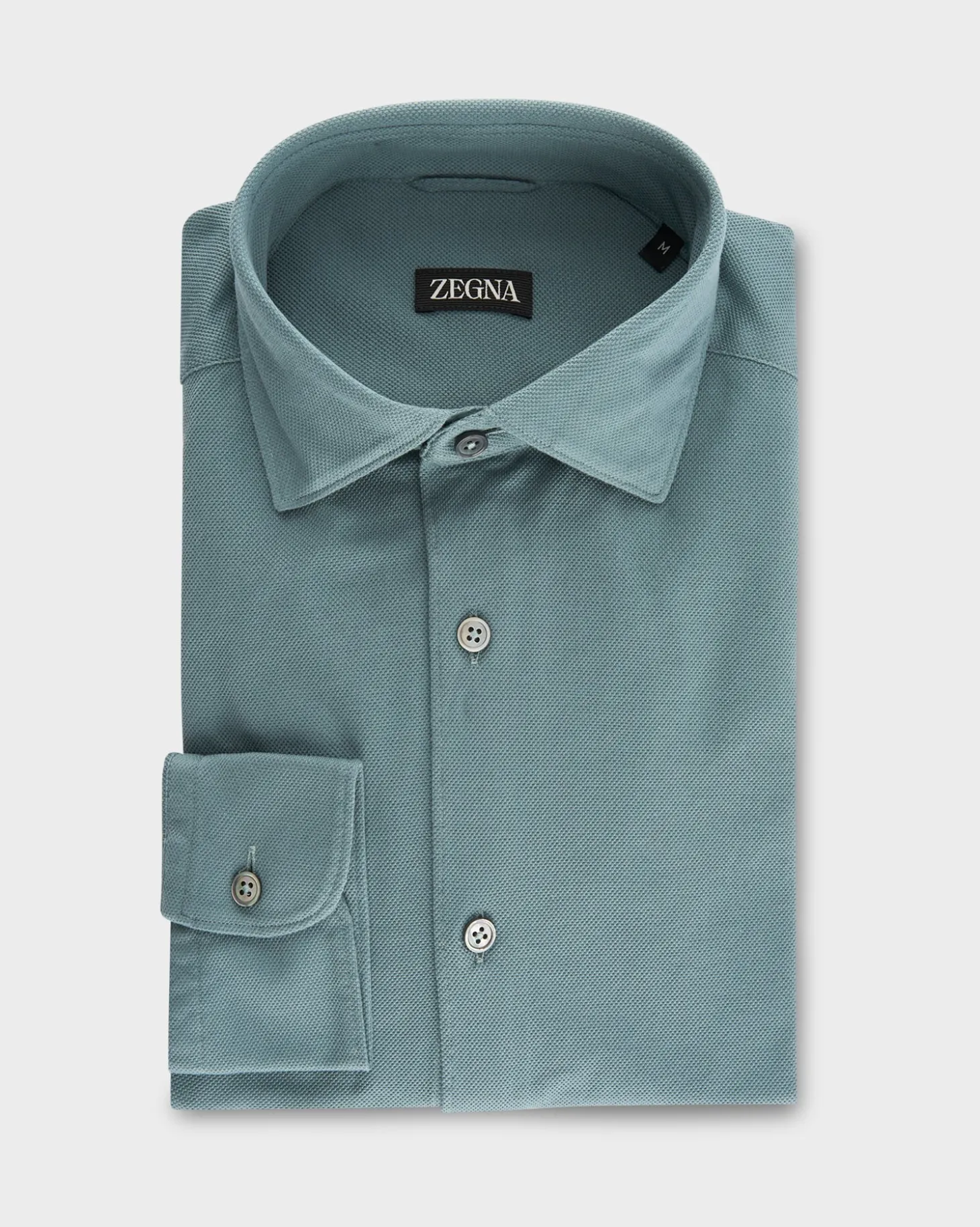 Teal Cotton Pique Shirt