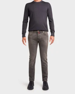 Vintage Grey Slim Fit Cotton Jeans
