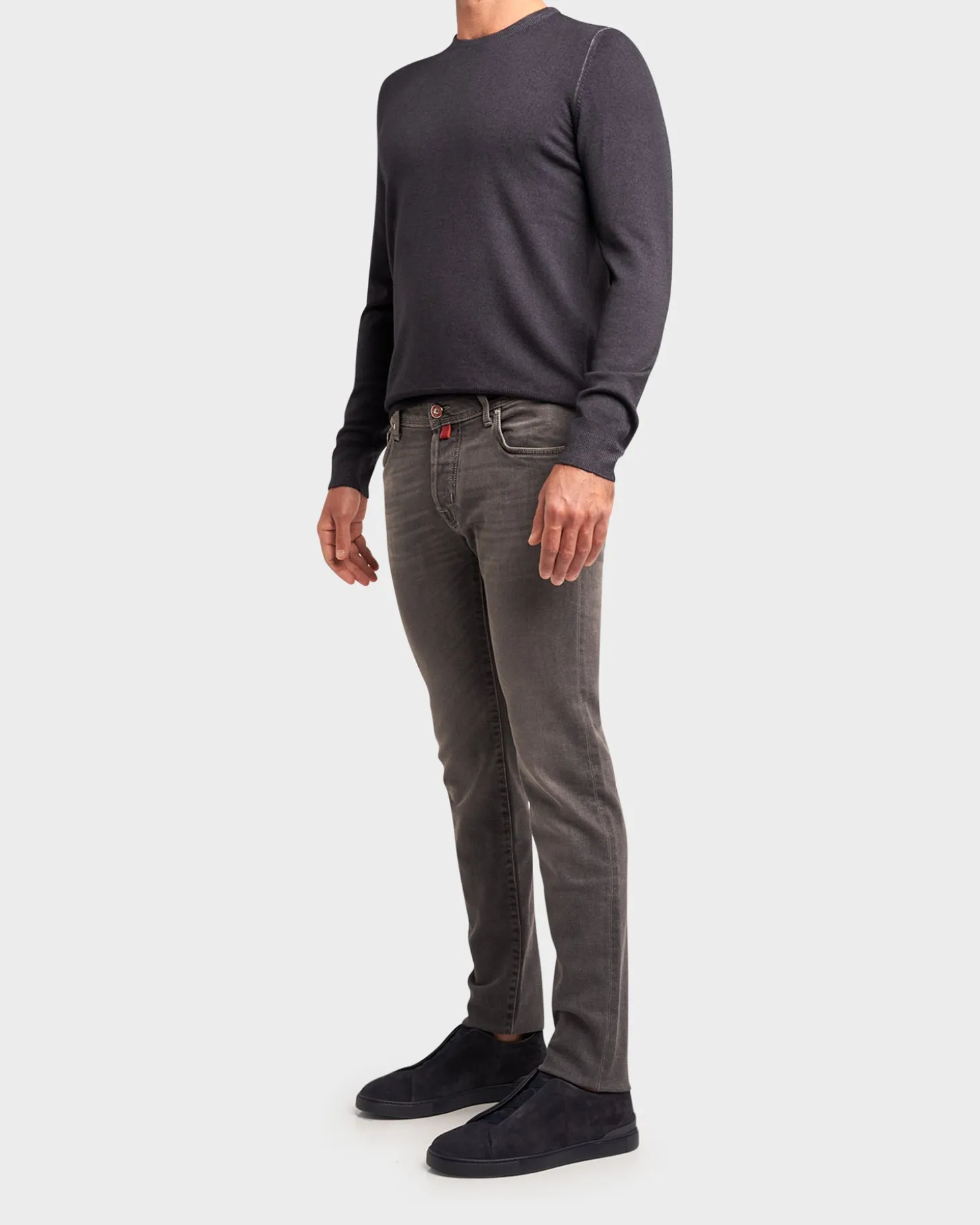 Vintage Grey Slim Fit Cotton Jeans