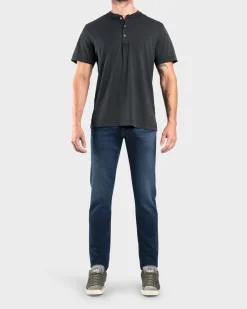 Washed Black Button-Down T-Shirt