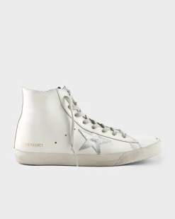 White And Silver Francy High Top Sneakers