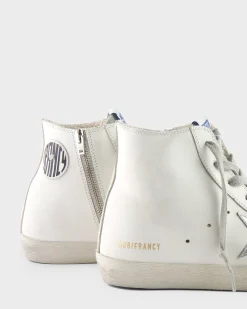 White And Silver Francy High Top Sneakers
