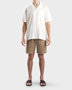 White Angelo Tencel Seersucker Shirt