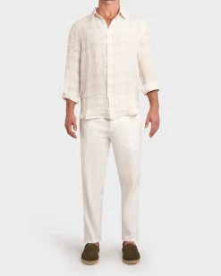 White Check Linen Shirt