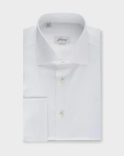 White Cotton French Cuff Shirt