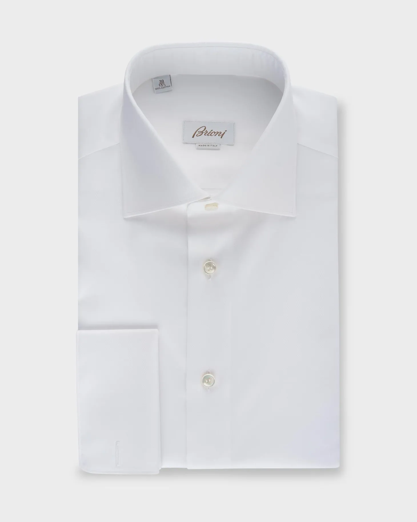 White Cotton French Cuff Shirt
