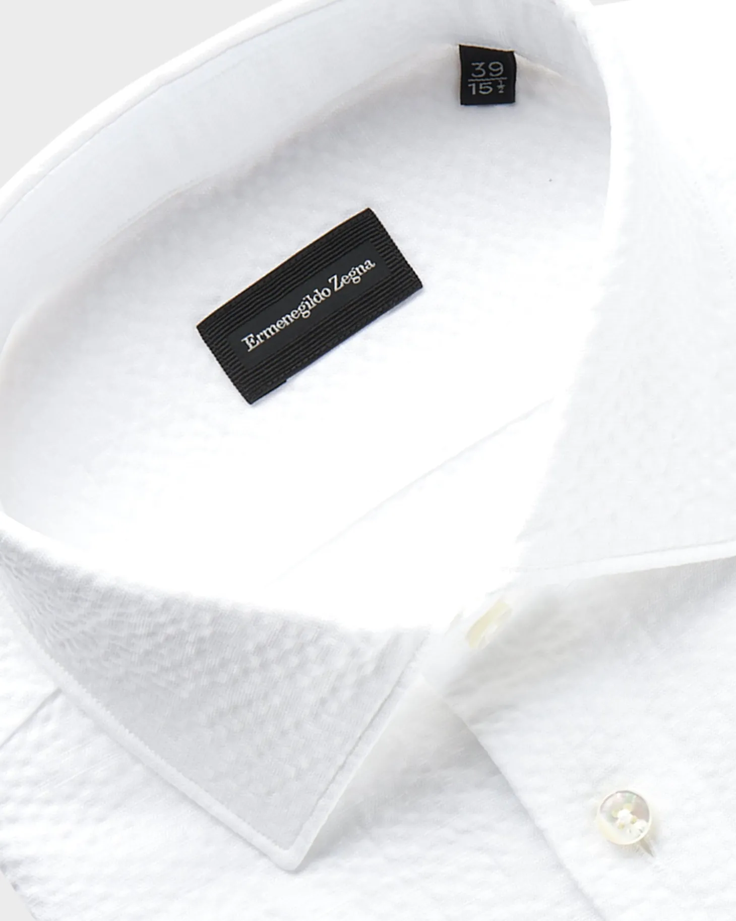 White Cotton Linen Seersucker Milano Shirt