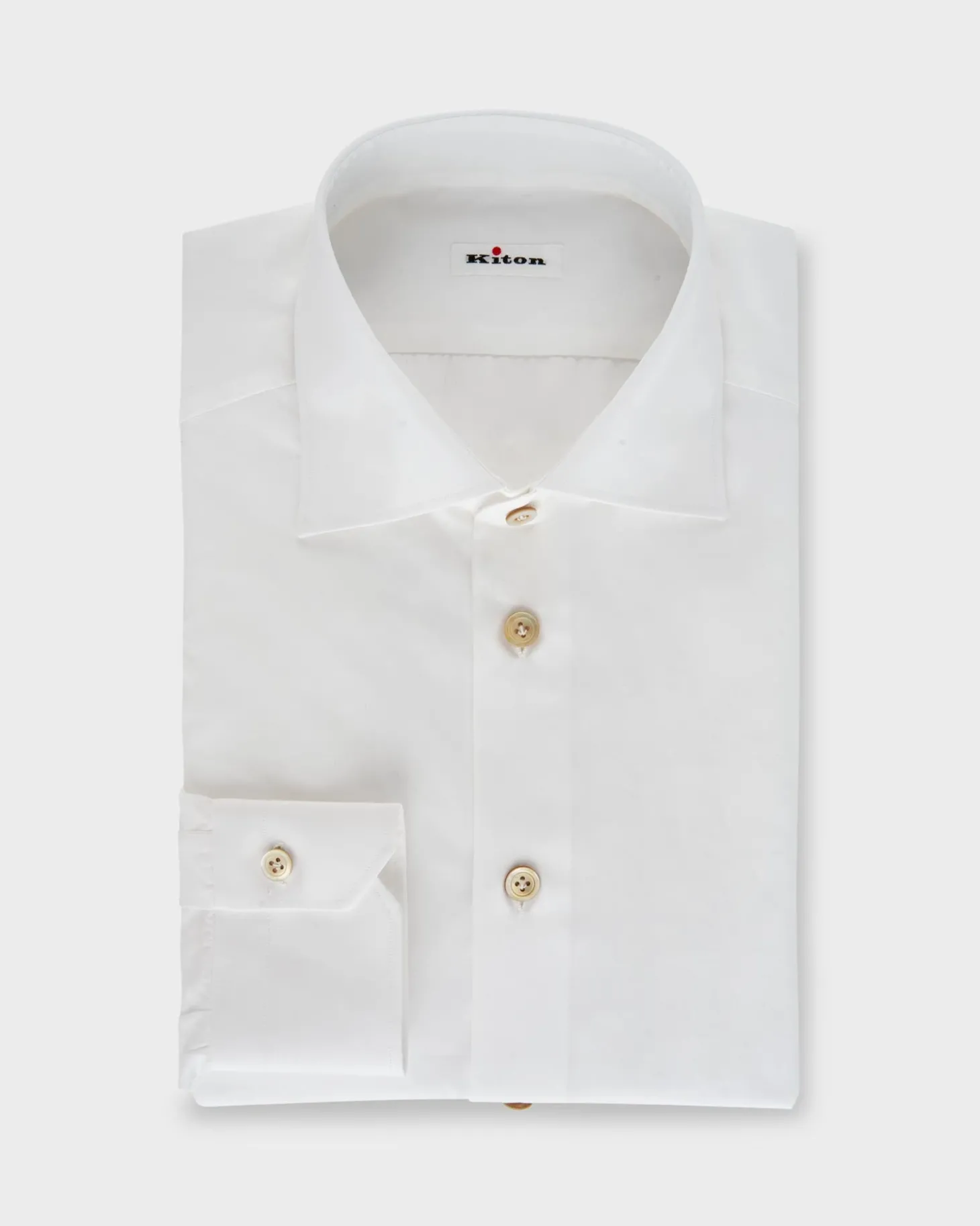 White Cotton Mother Of Pearl Button Shirt