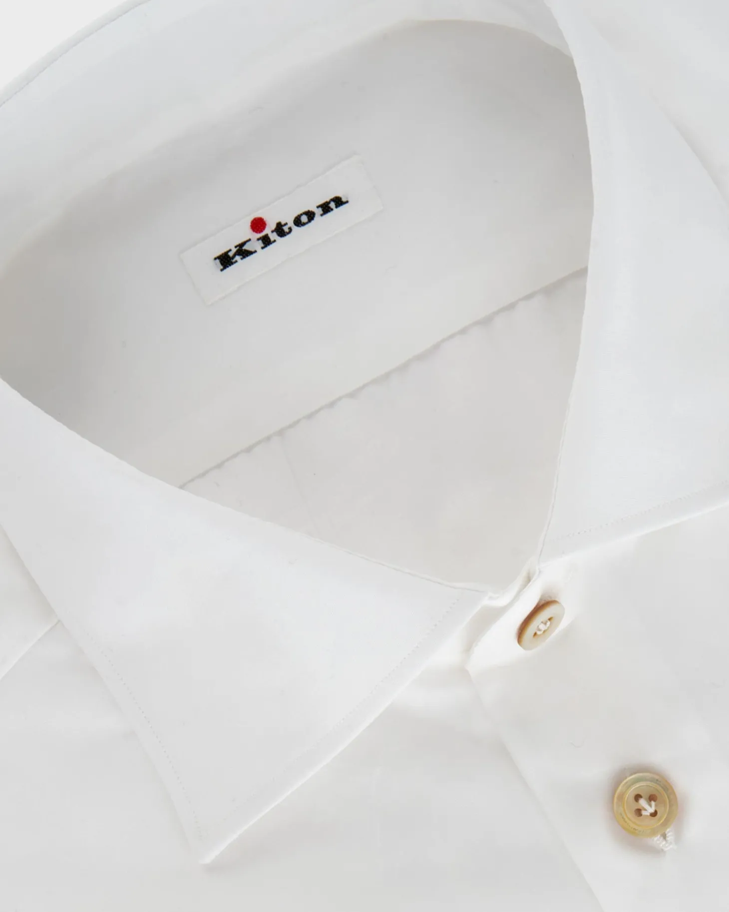 White Cotton Mother Of Pearl Button Shirt