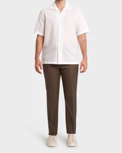 White Cotton Seersucker Shirt