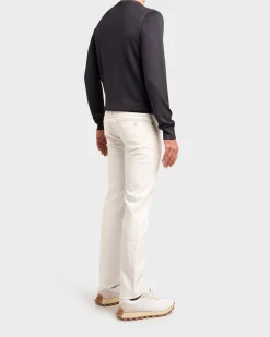 White Cotton Stretch Slim Fit Jeans