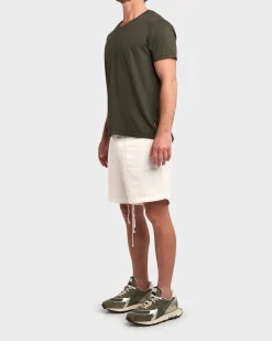 White Cotton Twill Clark Shorts