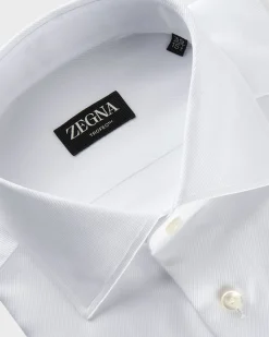 White Cotton Twill Trofeo Cotton Shirt