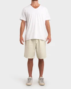 White Cotton V Neck T-Shirt