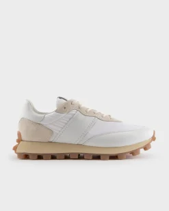 White Leather And Fabric 1T Sneakers