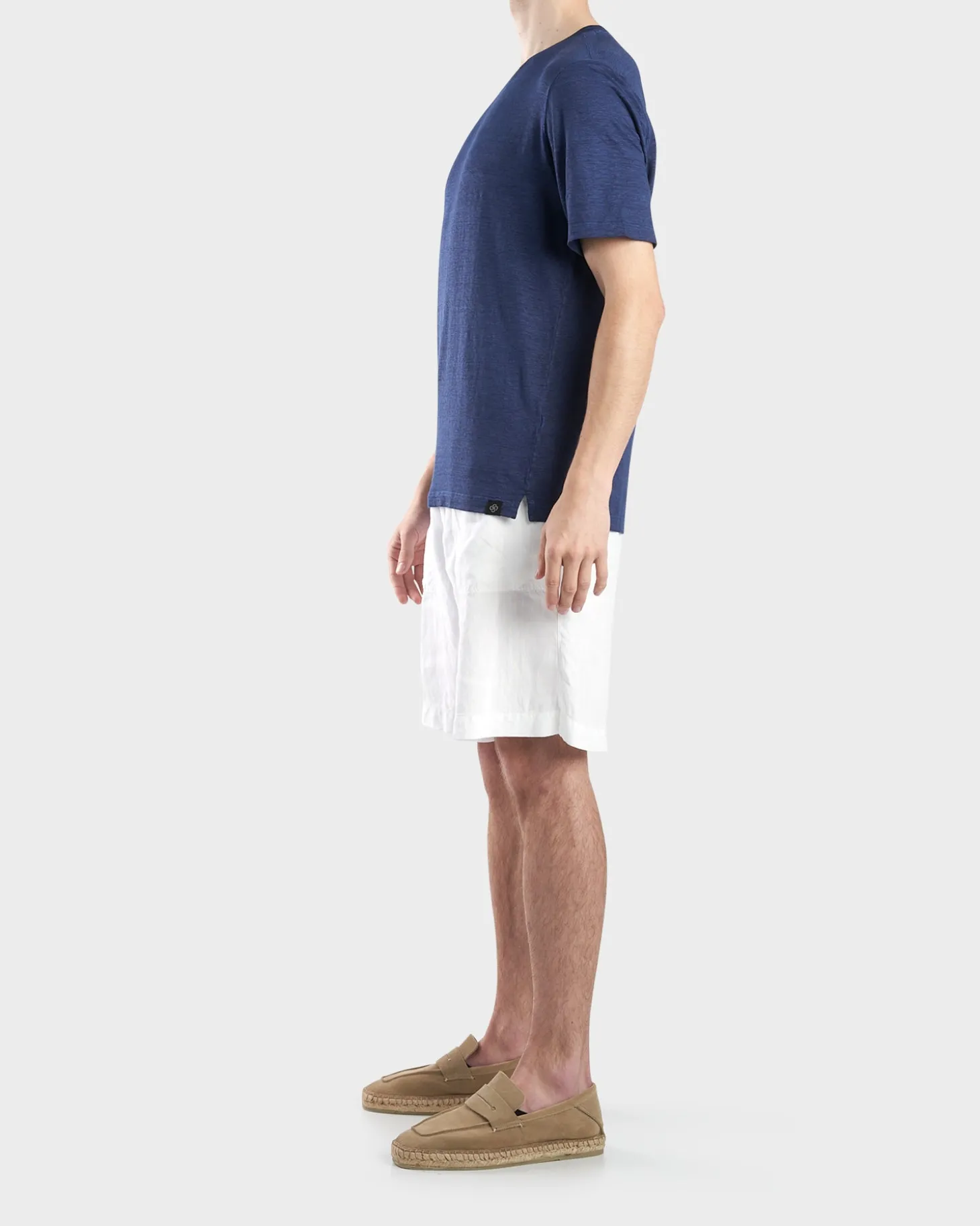 White Linen Drawstring Shorts