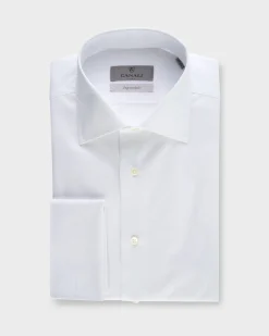 White Micro Stripe Impeccabile Cotton Shirt