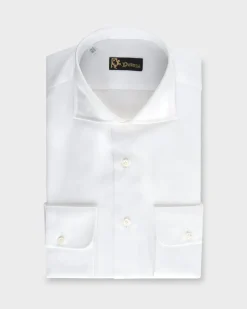 White Microstructure Cotton Shirt