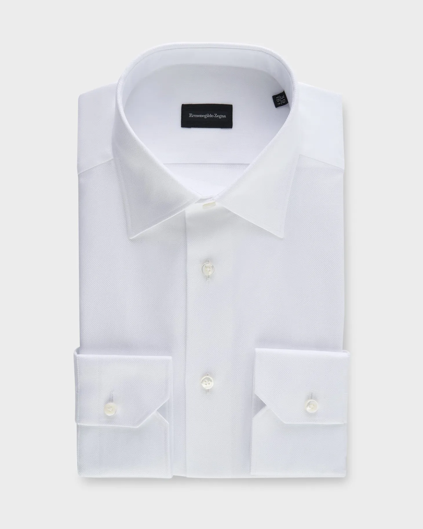 White Microtexture Milano Cotton Shirt