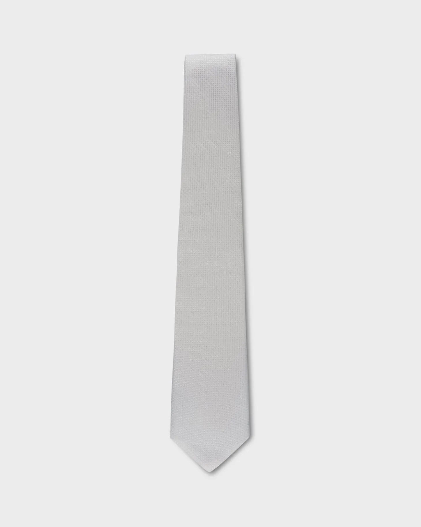 White Microtexture Silk Tie