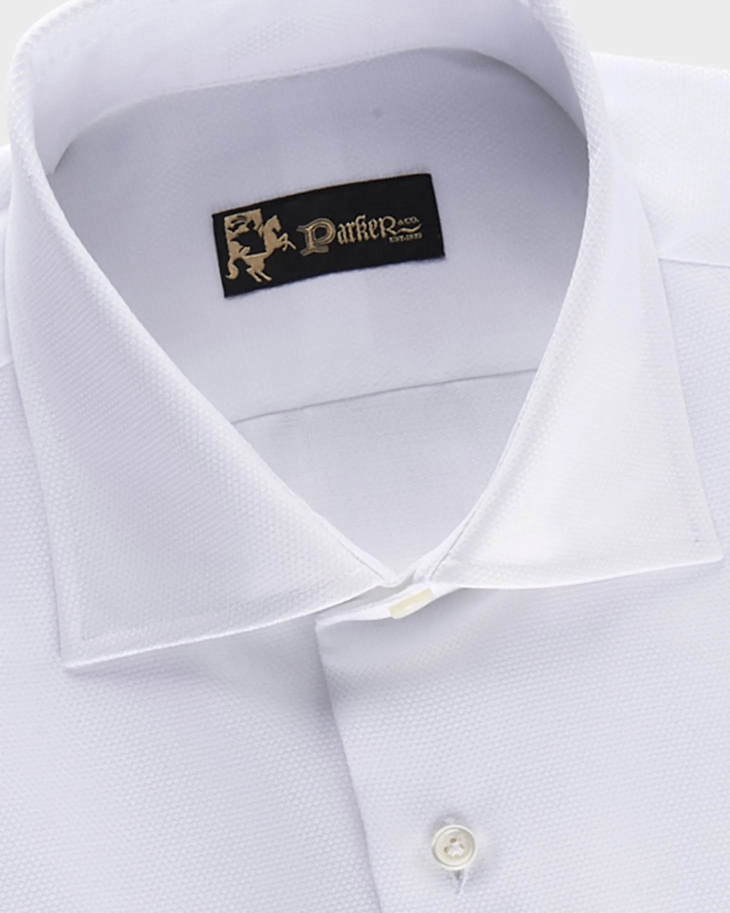 White Microtexture Tailored Cotton Shirt
