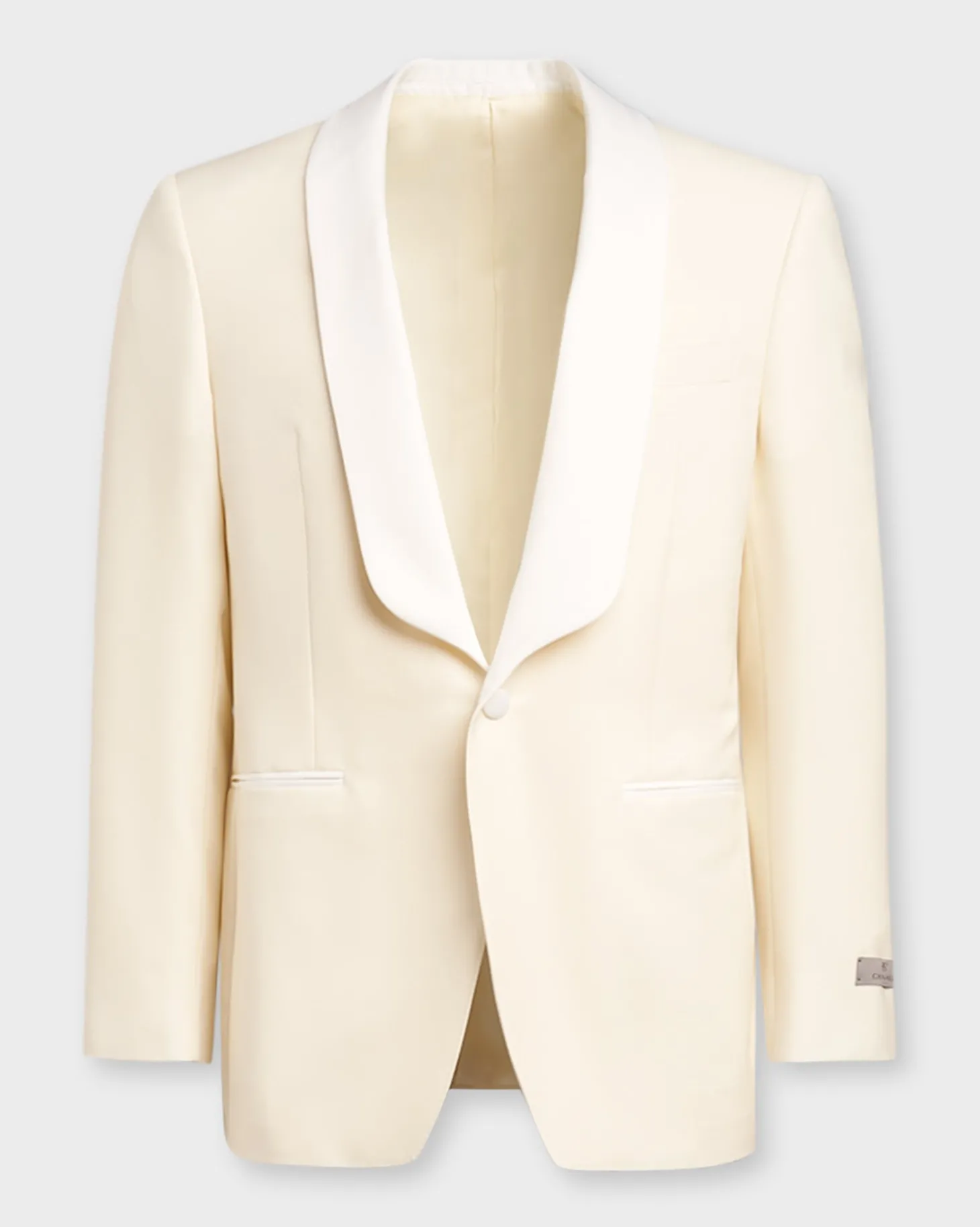White Pure Wool Shawl Lapel Dinner Jacket