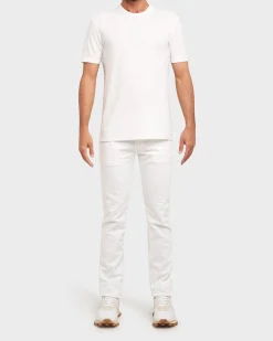White Stretch Cotton Slim Fit Jeans