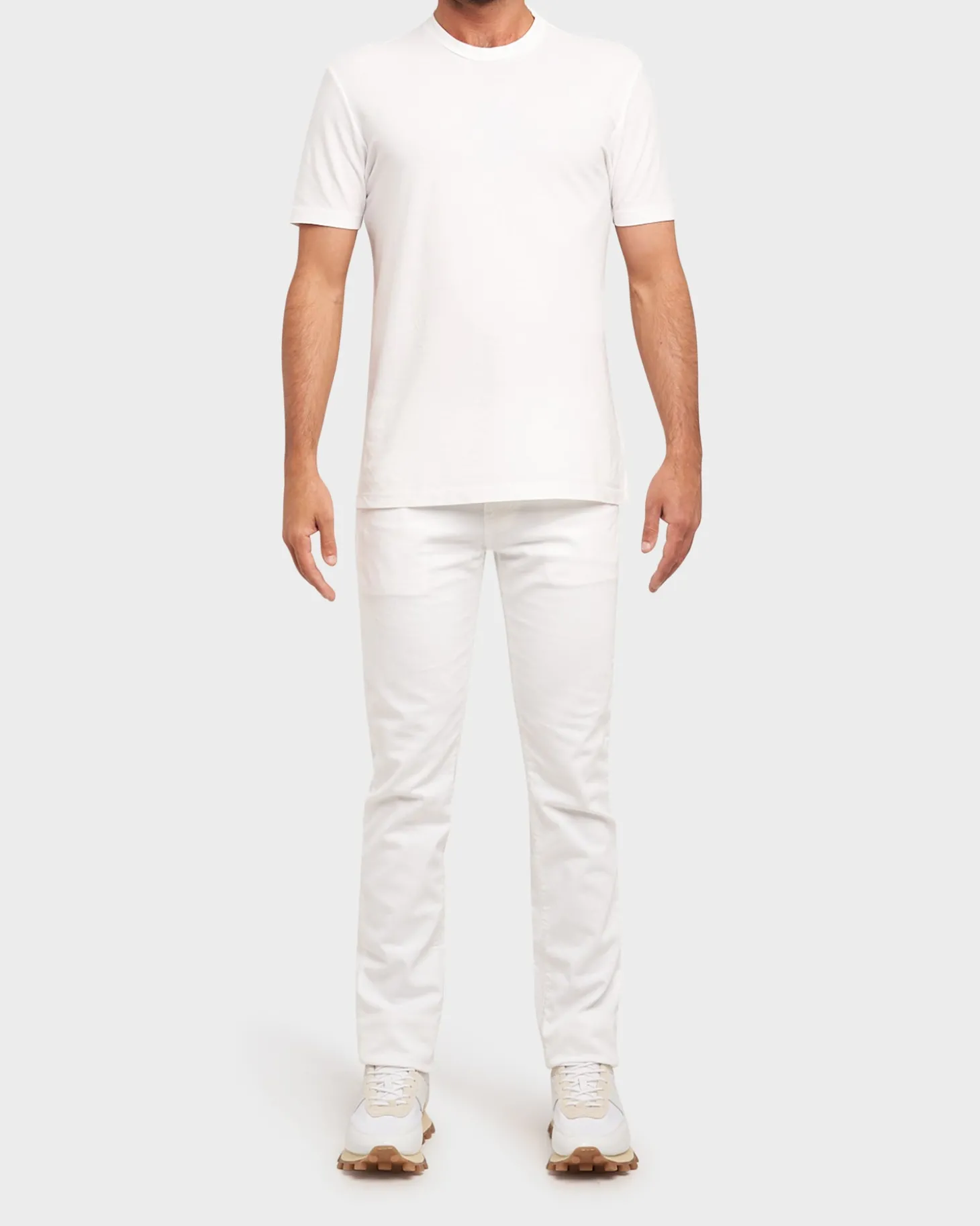 White Stretch Cotton Slim Fit Jeans