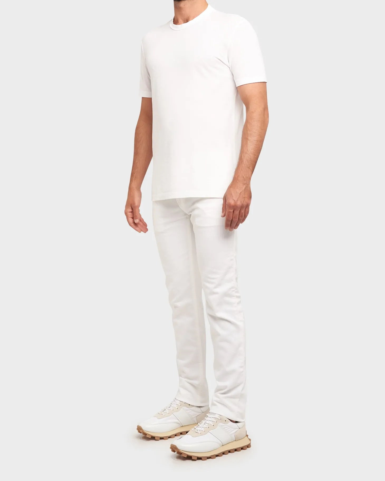 White Stretch Cotton Slim Fit Jeans