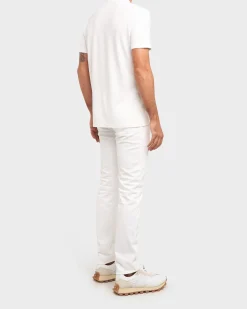 White Stretch Cotton Slim Fit Jeans